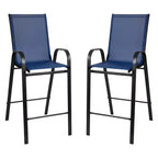 Flash Furniture Outdoor Dining Set - 4-Person Bistro Set - Outdoor Glass Bar Table with All-Weather Patio Stools
