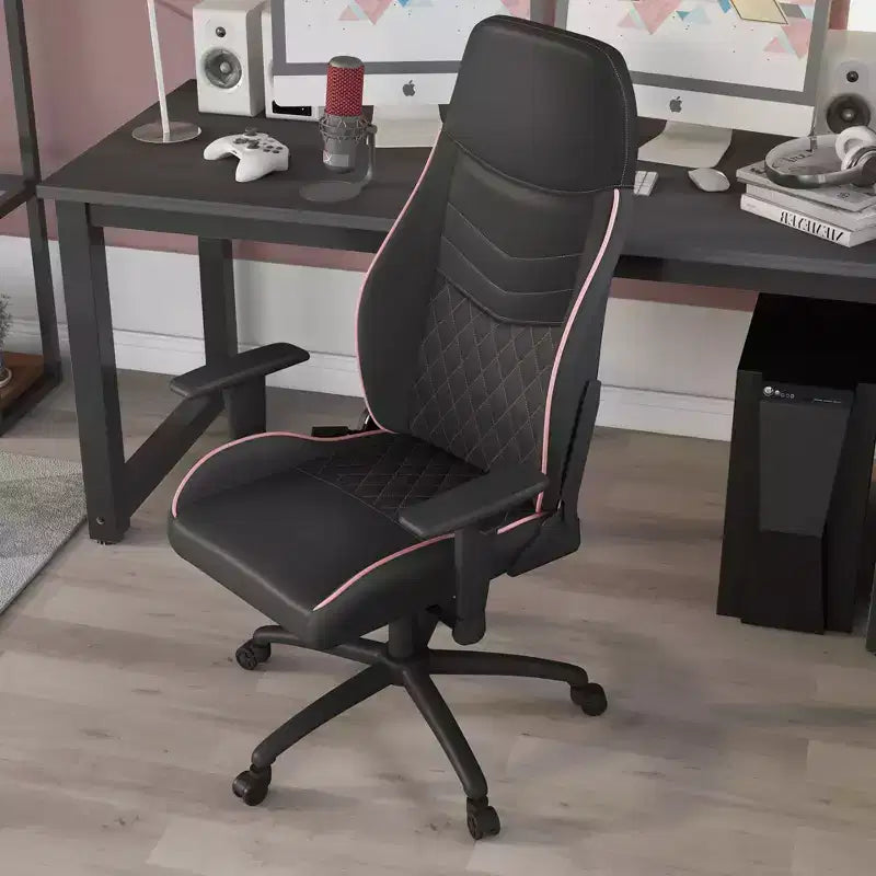 24/7 Shop At Home Ansar Diamond Stitched Faux Leather Gaming Chair