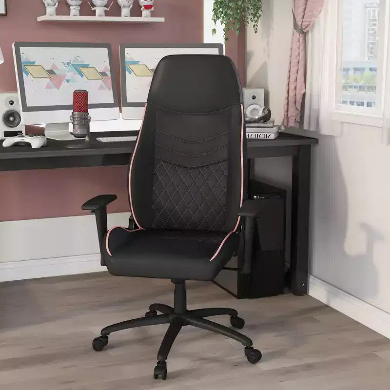 24/7 Shop At Home Ansar Diamond Stitched Faux Leather Gaming Chair