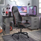 24/7 Shop At Home Ansar Diamond Stitched Faux Leather Gaming Chair