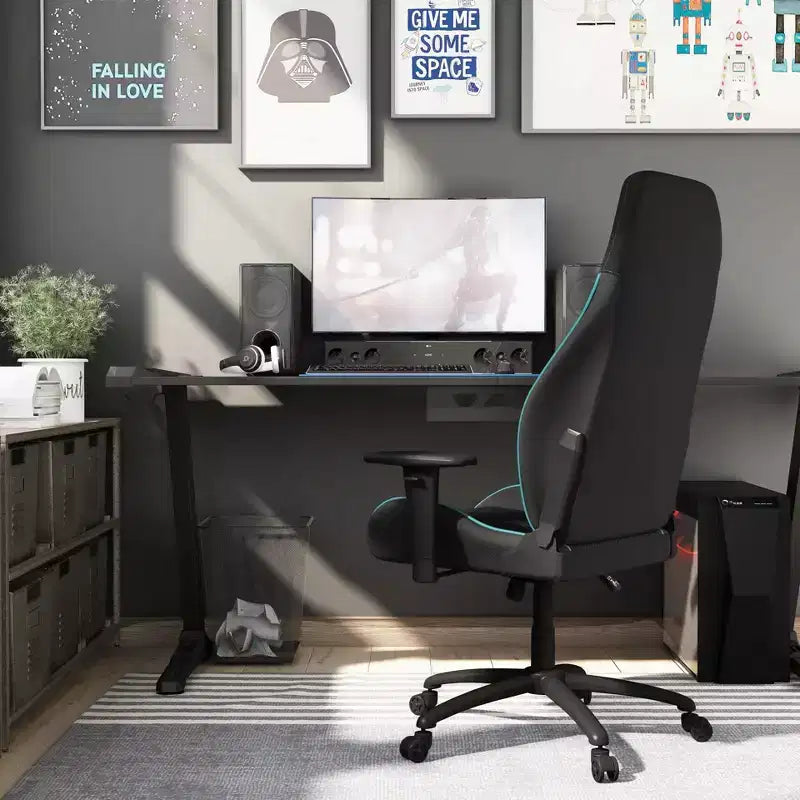 24/7 Shop At Home Ansar Diamond Stitched Faux Leather Gaming Chair