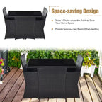 Costway 3PCS Patio Rattan Furniture Set Cushion Sofa Armrest Garden Deck
