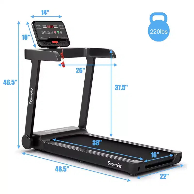 Costway 2.25HP Electric Treadmill Running Machine w/App Control for Home Office