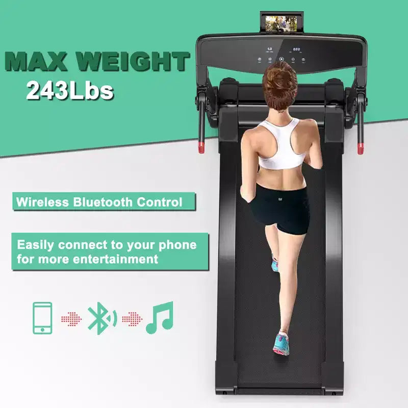 Costway 3HP Folding Electric Treadmill Running Machine w/ Speaker Red\Blue\Silver\Purple