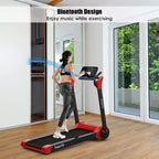 Costway 2.25HP Folding Electric Motorized Treadmill w/ Speaker White\Black\Blue