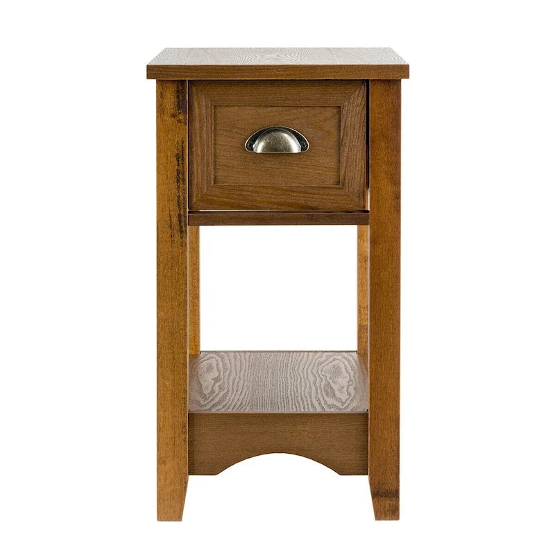 Gymax Set of 2 Contemporary Side End Table Compact Table w/ Drawer - 13  X 22  X 23  (L X W X H)