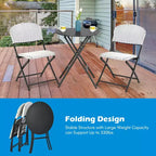Costway 3PCS Patio Rattan Bistro Set Folding Table Chairs Garden Deck