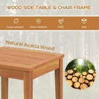 Costway 3PCS Patio Rattan Bistro Set Acacia Wood Frame Armrest Chairs Garden