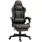 Vinsetto Racing Gaming Chair Diamond PU Leather Office Gamer Chair High Back Swivel Recliner with Footrest, Lumbar Support, Adjustable Height