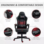 Vinsetto Racing Gaming Chair Diamond PU Leather Office Gamer Chair High Back Swivel Recliner with Footrest, Lumbar Support, Adjustable Height