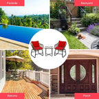 Costway 3PCS Patio Rattan Bistro Set Cushioned Chair Glass Table Deck White\Turquoise