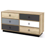 Costway 6 Drawer Double Dresser Accent Storage Tower for Bedroom Hallway Entryway