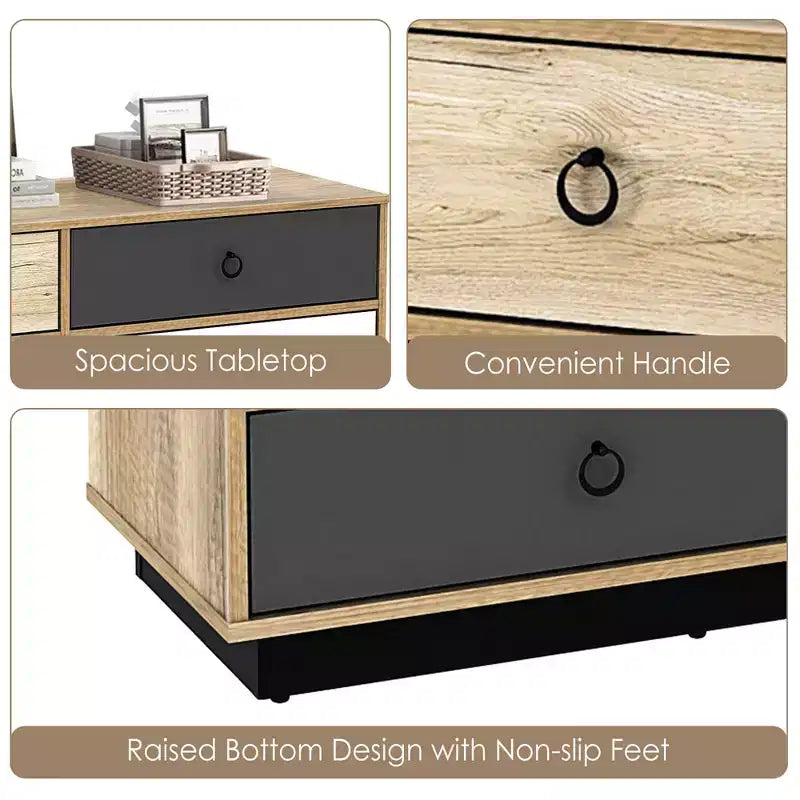 Costway 6 Drawer Double Dresser Accent Storage Tower for Bedroom Hallway Entryway