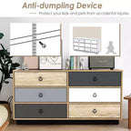 Costway 6 Drawer Double Dresser Accent Storage Tower for Bedroom Hallway Entryway