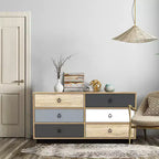 Costway 6 Drawer Double Dresser Accent Storage Tower for Bedroom Hallway Entryway