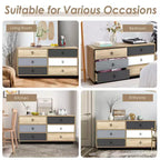Costway 6 Drawer Double Dresser Accent Storage Tower for Bedroom Hallway Entryway
