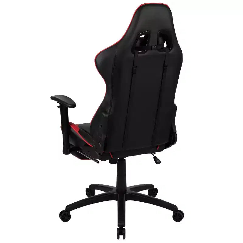 BlackArc Faux Leather Reclining Gaming Chair - Height Adjustable Pivot Arms, Pull-Out Footrest, Headrest & Lumbar Pillows