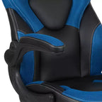 BlackArc High Back Gaming Chair with Faux Leather Upholstery, Height Adjustable Swivel Seat & Padded Flip-Up Arms