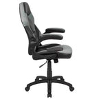 BlackArc High Back Gaming Chair with Faux Leather Upholstery, Height Adjustable Swivel Seat & Padded Flip-Up Arms