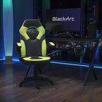 BlackArc High Back Gaming Chair with Faux Leather Upholstery, Height Adjustable Swivel Seat & Padded Flip-Up Arms