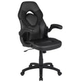 BlackArc High Back Gaming Chair with Faux Leather Upholstery, Height Adjustable Swivel Seat & Padded Flip-Up Arms
