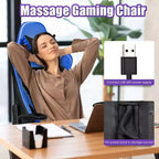Costway Massage Gaming Chair Reclining Racing Office Computer Chair with Footrest White\Blue\Pink\Red