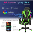 Costway Gaming Chair Adjustable Swivel Computer Chair w/ Dynamic LED Lights