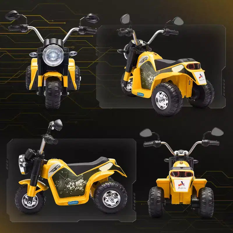 Aosom 6V Kids Motorcycle Dirt Bike Electric Battery-Powered Ride-On Toy Off-road Street Bike Rechargeable with Horn Headlights Realistic Sounds 1.24mph Speed for Girls Boy 18 - 36 Months Red