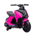 Aosom 6V Kids Motorcycle Dirt Bike Electric Battery-Powered Ride-On Toy Off-road Street Bike with Music, Headlights, Rechargeable Battery, Training Wheels, for Ages 2-4, Pink