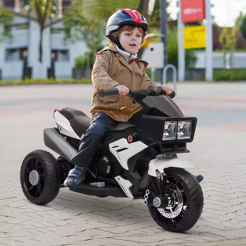 Aosom 6V Kids Motorcycle Dirt Bike Electric Battery-Powered Ride-On Toy Off-road Street Bike w/ Music Horn Headlights Motorbike for Girls Boy Blue