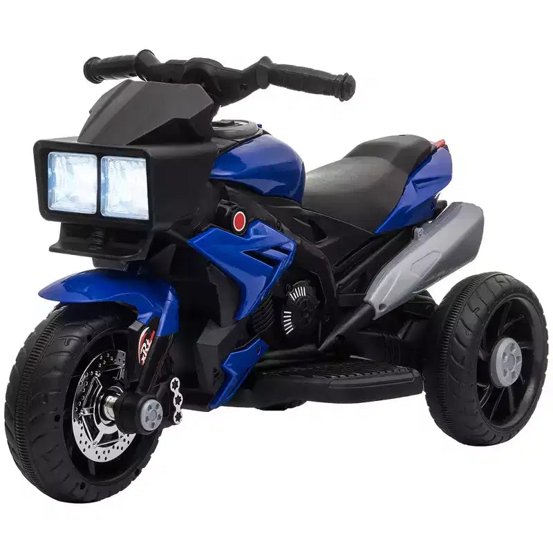 Aosom 6V Kids Motorcycle Dirt Bike Electric Battery-Powered Ride-On Toy Off-road Street Bike w/ Music Horn Headlights Motorbike for Girls Boy Blue
