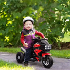 Aosom 6V Kids Motorcycle Dirt Bike Electric Battery-Powered Ride-On Toy Off-road Street Bike w/ Music Horn Headlights Motorbike for Girls Boy Blue
