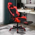 Costway Massage Gaming Chair Recliner Racing Chair w/ Massage Lumbar Support & Footrest