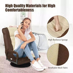 Costway 360-Degree Swivel Gaming Floor Chair with Foldable Adjustable Backrest