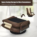 Costway 360-Degree Swivel Gaming Floor Chair with Foldable Adjustable Backrest