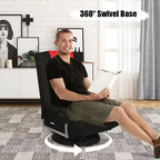 Costway 360-Degree Swivel Gaming Floor Chair with Foldable Adjustable Backrest