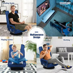 Costway 360-Degree Swivel Gaming Floor Chair with Foldable Adjustable Backrest