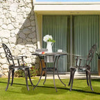 Costway Outdoor Patio Furniture leaf Design Cast Aluminum Bistro Set Antique Copper