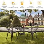 Costway Outdoor Patio Furniture leaf Design Cast Aluminum Bistro Set Antique Copper