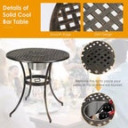 Costway Outdoor Patio Furniture leaf Design Cast Aluminum Bistro Set Antique Copper