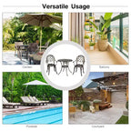 Costway 3PCS Patio Dining Set Aluminum Bistro Attached Removable Ice Bucket