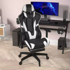 Flash Furniture X30 Gaming Chair Racing Computer Chair with Reclining Back, Slide-Out Footrest, and Transparent Roller Wheels