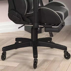 Flash Furniture X30 Gaming Chair Racing Computer Chair with Reclining Back, Slide-Out Footrest, and Transparent Roller Wheels