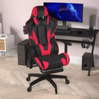 Flash Furniture X30 Gaming Chair Racing Computer Chair with Reclining Back, Slide-Out Footrest, and Transparent Roller Wheels
