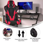 Flash Furniture X30 Gaming Chair Racing Computer Chair with Reclining Back, Slide-Out Footrest, and Transparent Roller Wheels