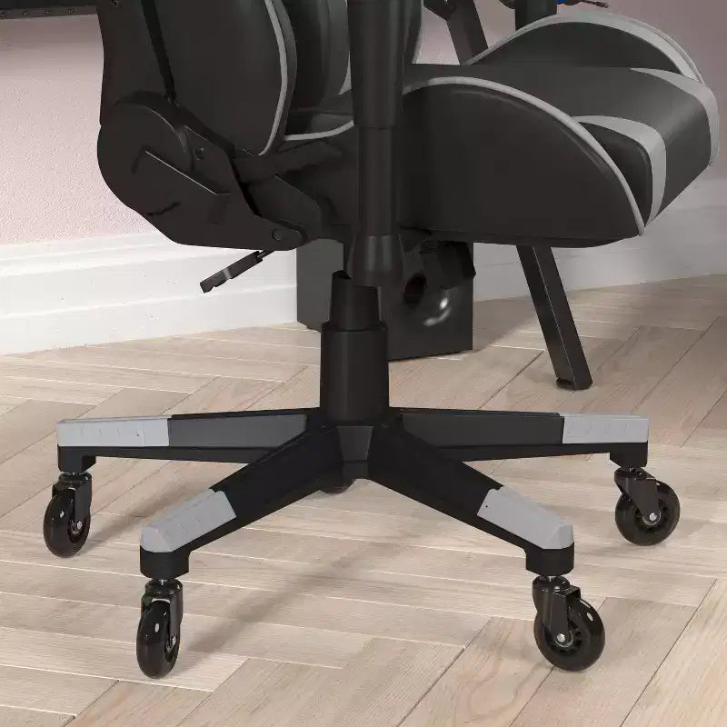 Flash Furniture X20 Gaming Chair Racing Office Computer PC Adjustable Chair with Reclining Back and Transparent Roller Wheels