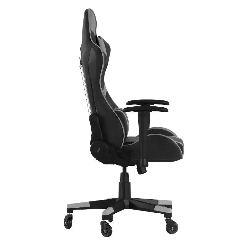 Flash Furniture X20 Gaming Chair Racing Office Computer PC Adjustable Chair with Reclining Back and Transparent Roller Wheels