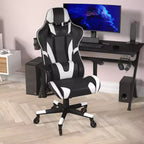 Flash Furniture X20 Gaming Chair Racing Office Computer PC Adjustable Chair with Reclining Back and Transparent Roller Wheels