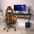 Flash Furniture X40 Gaming Chair Racing Computer Chair with Fully Reclining Back/Arms and Transparent Roller Wheels, Slide-Out Footrest