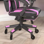Flash Furniture X40 Gaming Chair Racing Computer Chair with Fully Reclining Back/Arms and Transparent Roller Wheels, Slide-Out Footrest